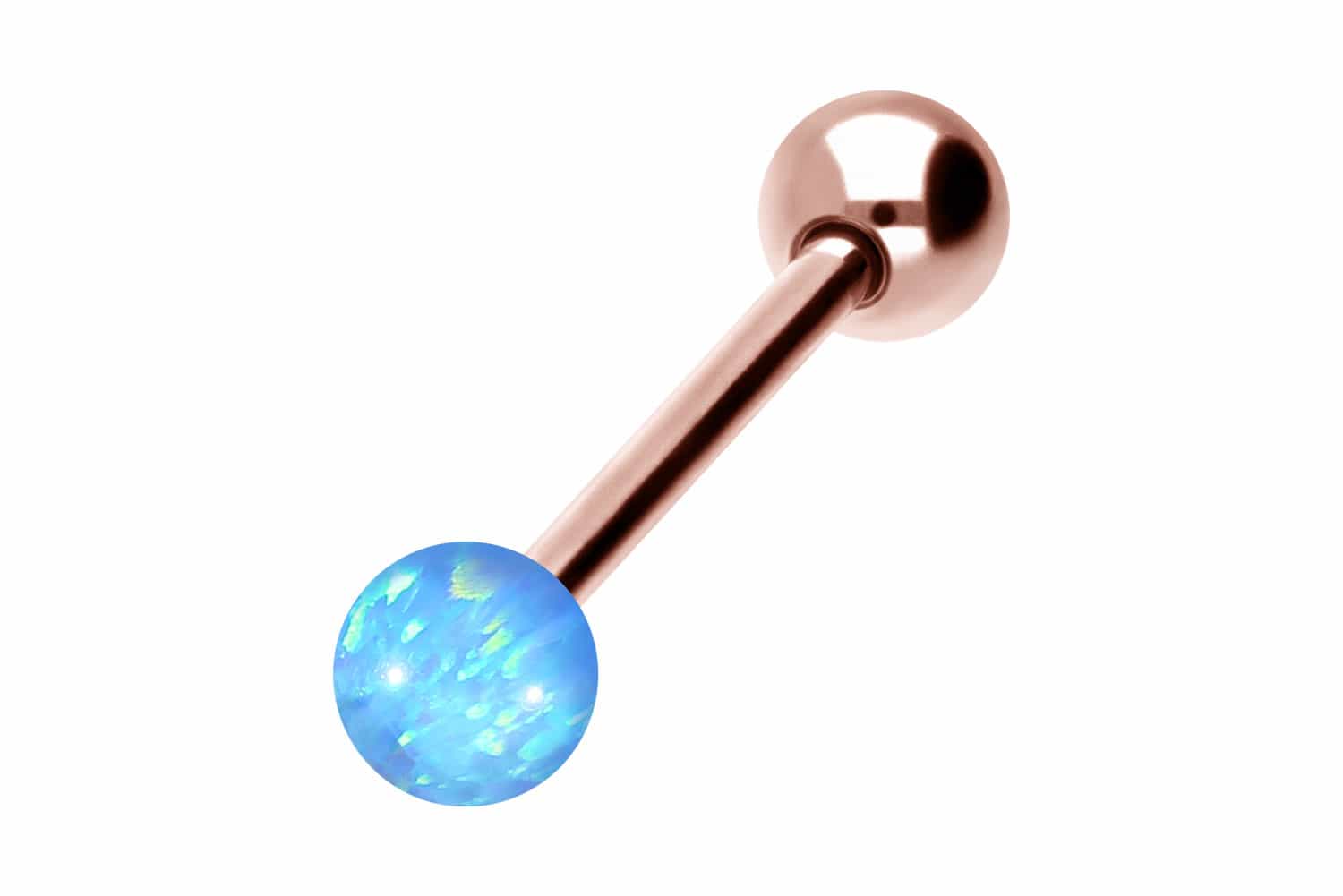 Titan Barbell Piercing SYNTHETISCHER OPAL + TITAN-KUGEL